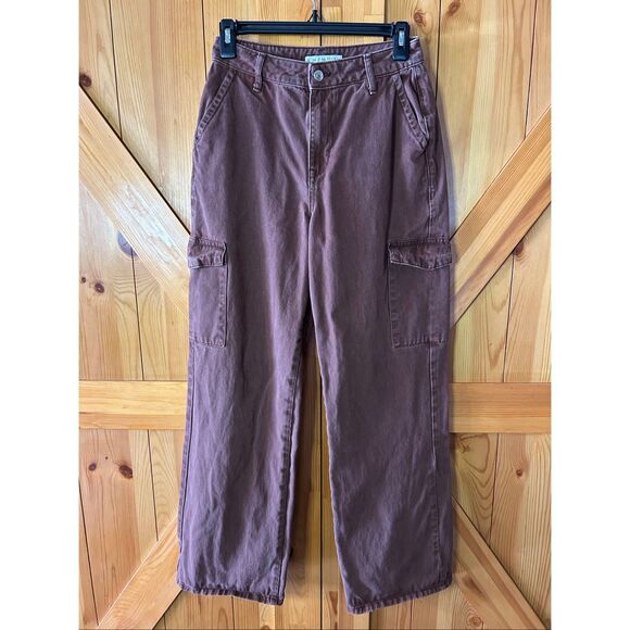 Denim&Co Denim - Denim & Co Brownish Red Denim High Rise Cargo Jeans READ Size 2 (6175)